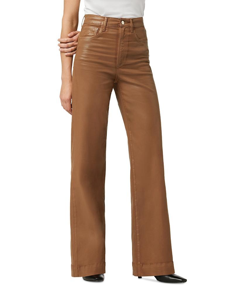 Womens The Mia High-Rise Stretch Coated Wide-Leg Jeans Product Image