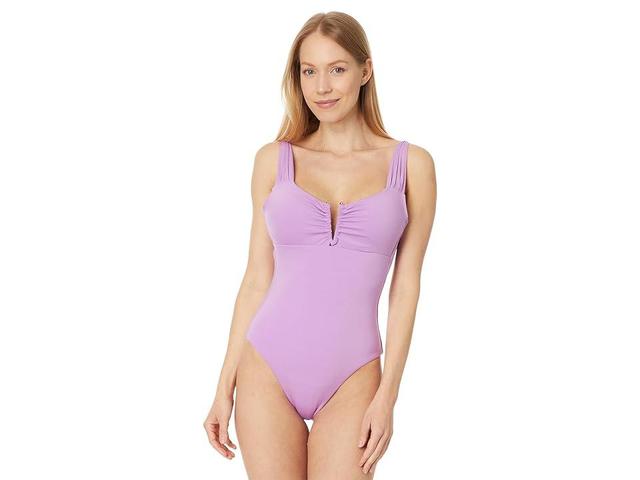 BECCA Color Code Viviana V Wire Plunge One Piece (Malva) Women's Swimsuits One Piece Product Image