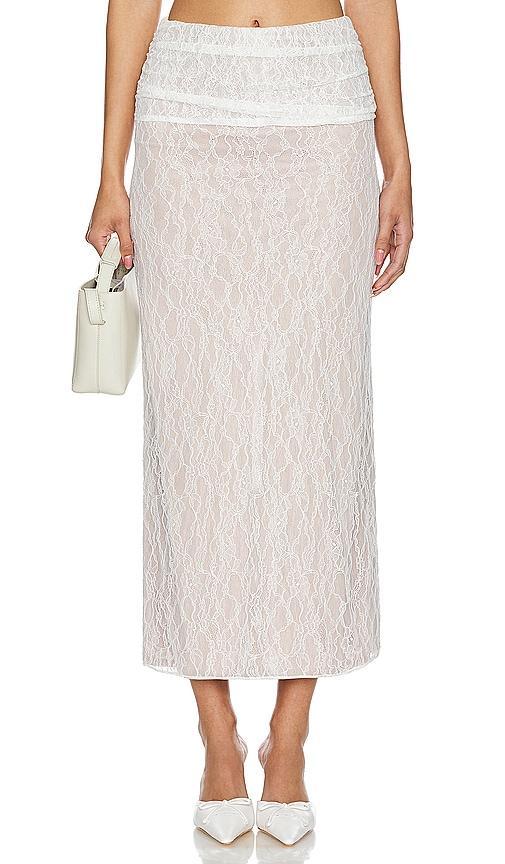 Lovers and Friends Jocelyn Maxi Skirt in White Lace Product Image