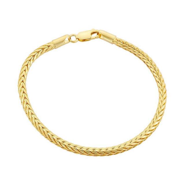 Jordan Blue 14k Gold Over Silver Foxtail Chain Bracelet - 7.5 in., Womens Yellow Product Image