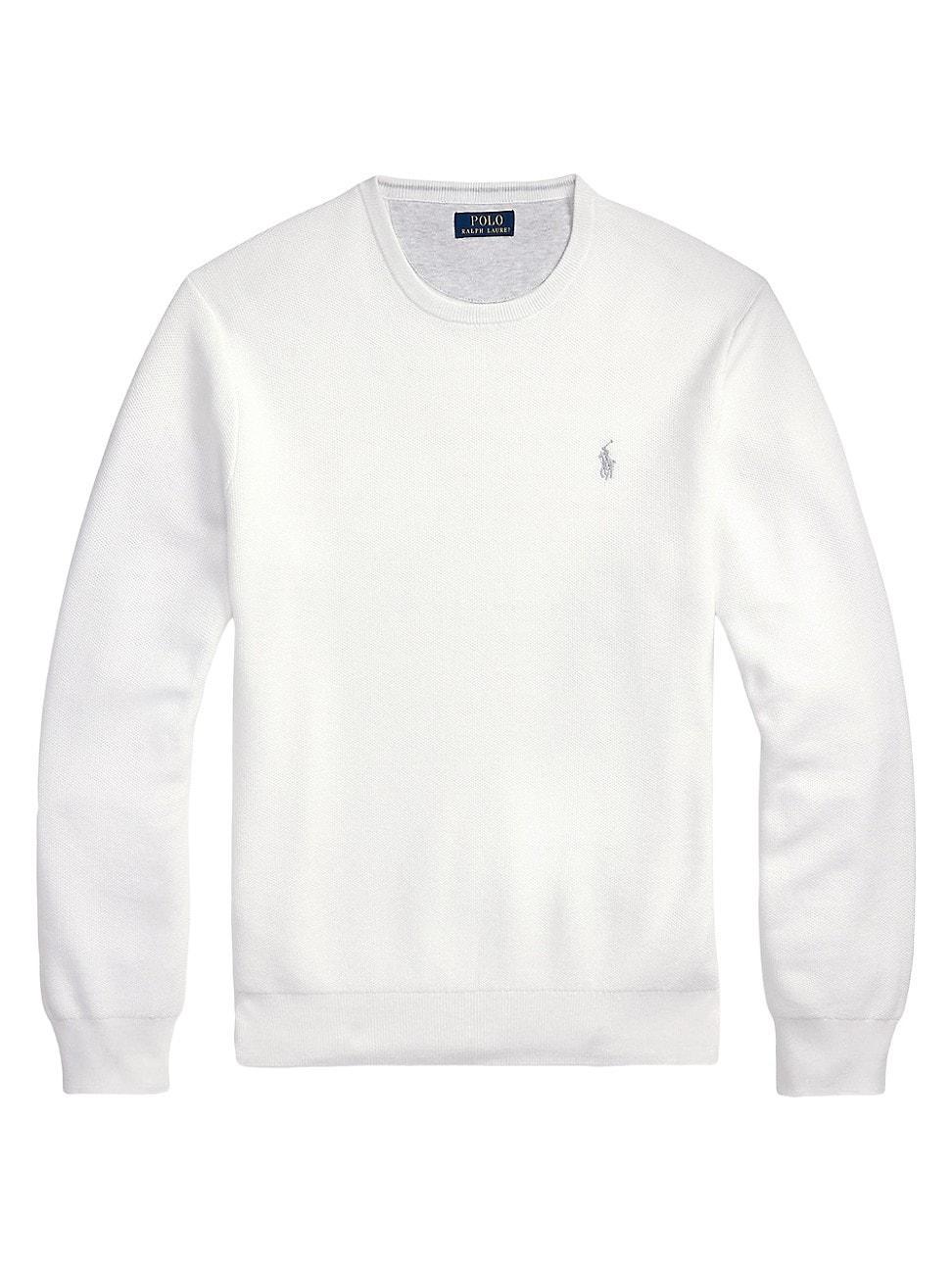 Mens Textured Cotton Crewneck Sweater Product Image