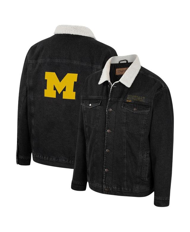 Mens Colosseum x Wrangler Charcoal Michigan Wolverines Western Button-Up Denim Jacket Product Image