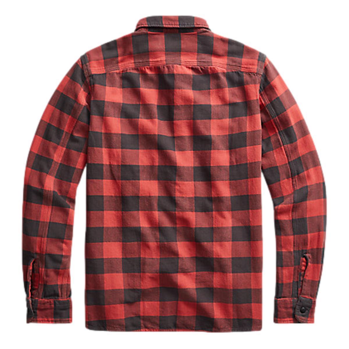 Plaid Twill Workshirt Red Black Product Image