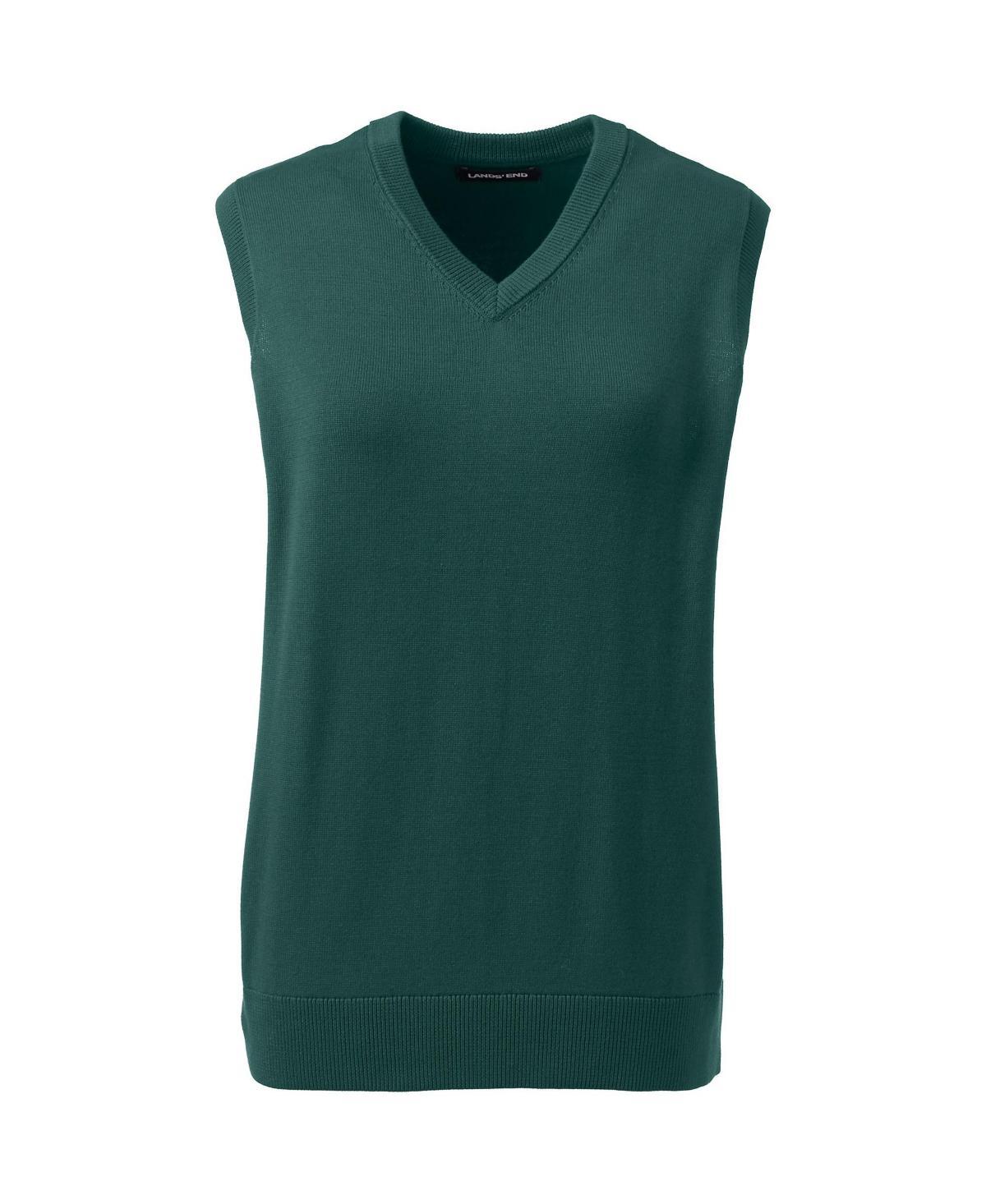 Womens Lands End Cotton Modal Fine Gauge Sweater Vest Green Product Image