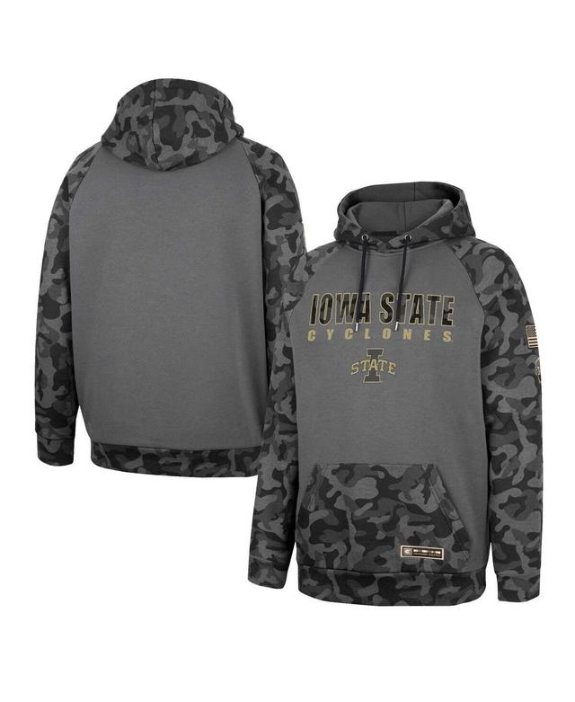 Mens Colosseum Charcoal Villanova Wildcats Oht Military-Inspired Appreciation Camo Stack Raglan Pullover Hoodie Product Image