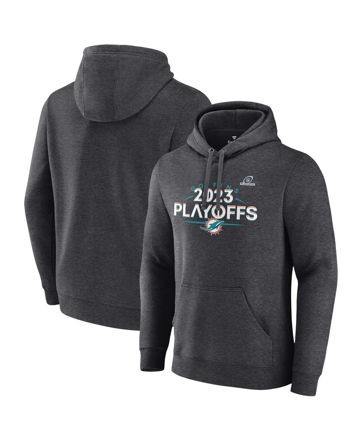 Mens Fanatics Branded Heather Charcoal Kansas City Chiefs 2023 NFL Playoffs Fleece Pullover Hoodie Product Image