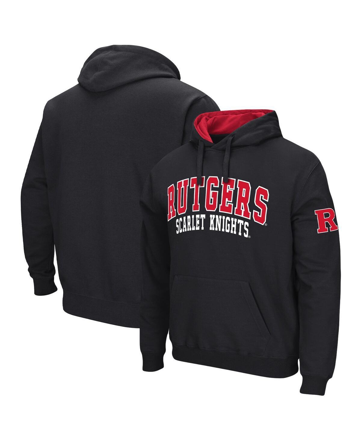 Mens Colosseum Black Rutgers Scarlet Knights Double Arch Pullover Hoodie Product Image