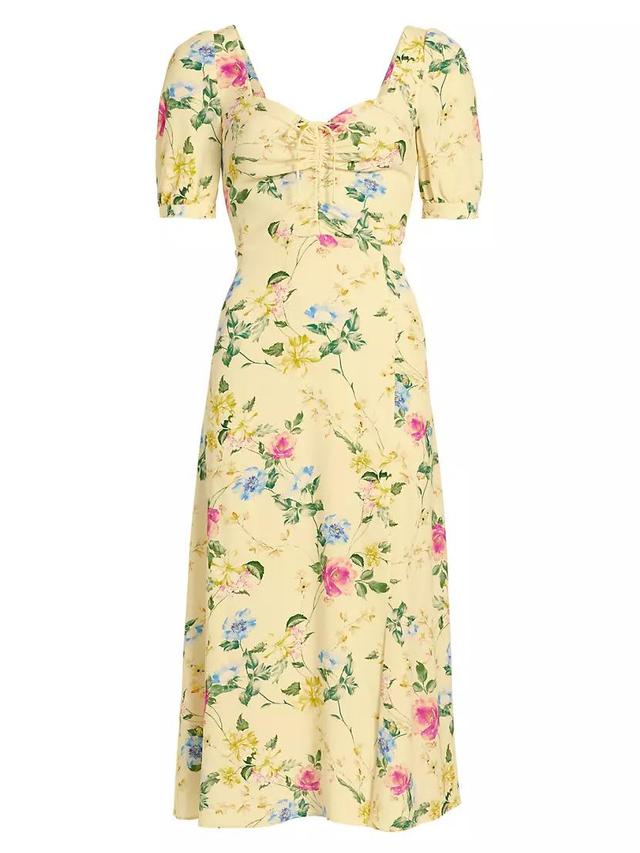 The Vineyard Floral Puff-Sleeve Midi-Dress Product Image