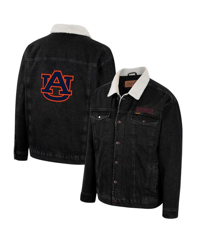 Mens Colosseum x Wrangler Charcoal Auburn Tigers Western Button-Up Denim Jacket Product Image