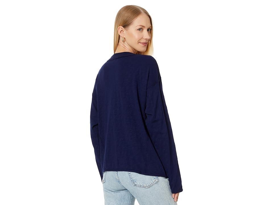 Mod-o-doc Long Sleeve Crop Boxy Cardigan (Raw Oats) Women's Sweater Product Image