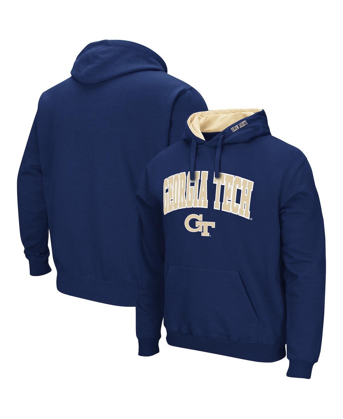 Mens Colosseum Navy Georgia Tech Yellow Jackets Arch and Logo Pullover Hoodie Product Image