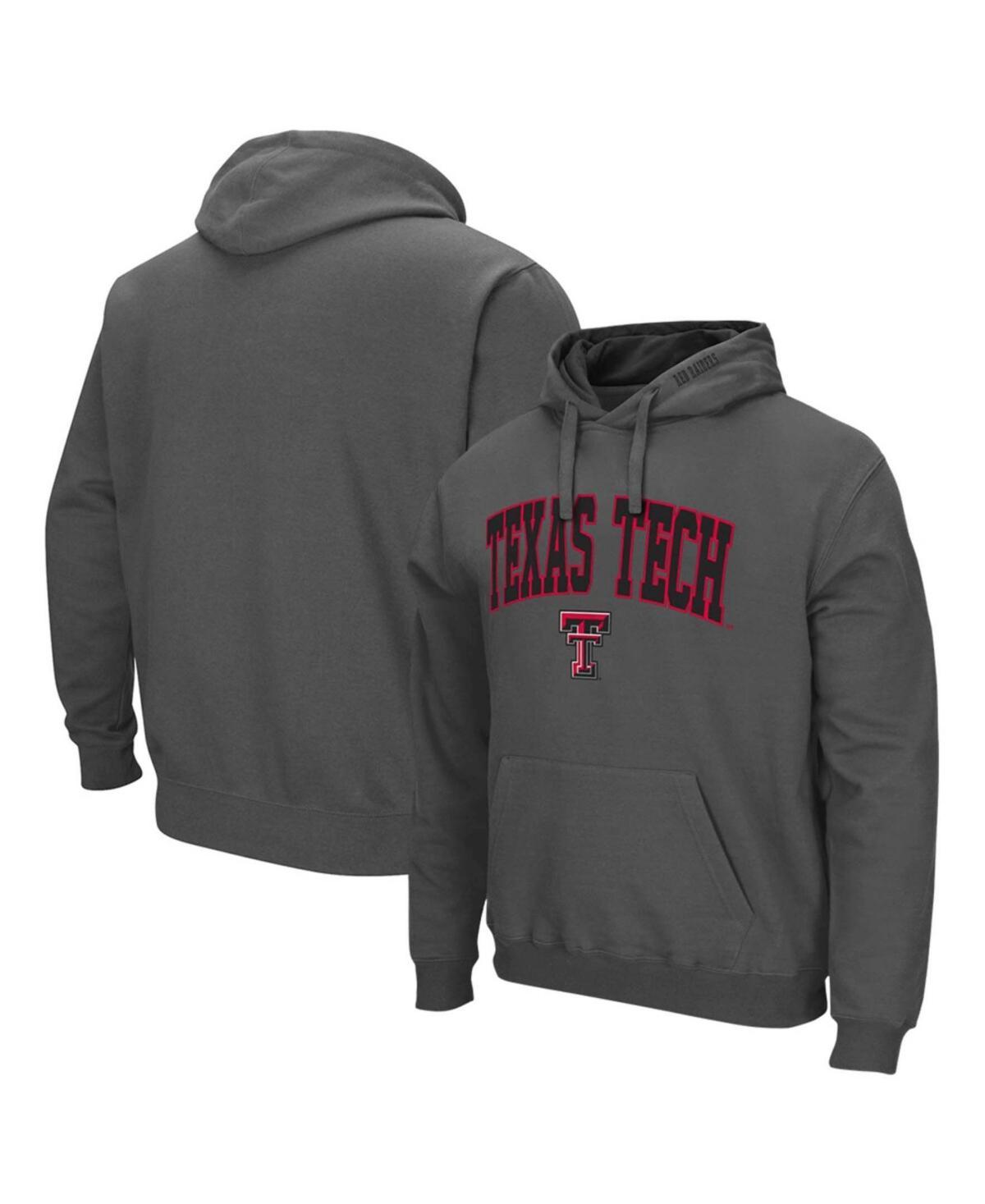 Mens Colosseum Heathered Gray Texas Tech Red Raiders Arch & Logo 3.0 Pullover Hoodie Product Image