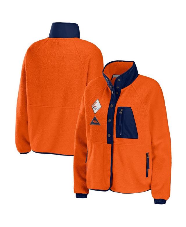 Womens Wear by Erin Andrews Orange Denver Broncos Polar Fleece Raglan Full-Snap Jacket Product Image