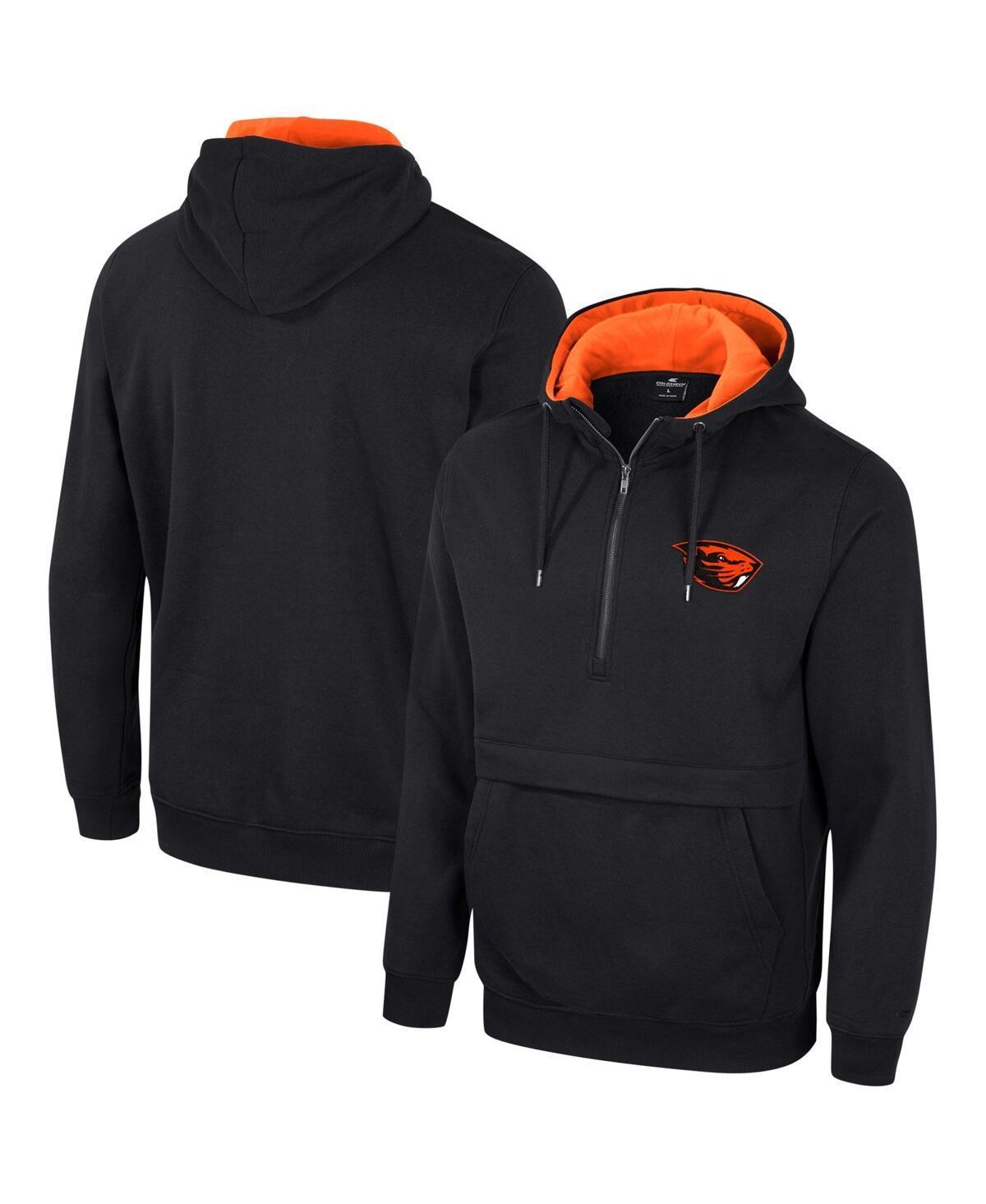 Mens Colosseum Black Oregon State Beavers Half-Zip Hoodie Product Image