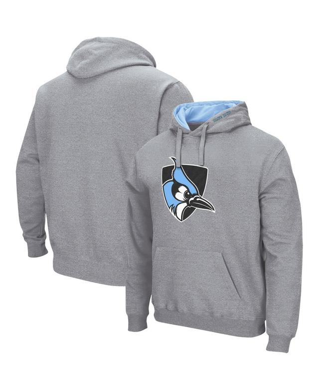 Mens Colosseum Heathered Gray Johns Hopkins Blue Jays Arch and Logo Pullover Hoodie Product Image