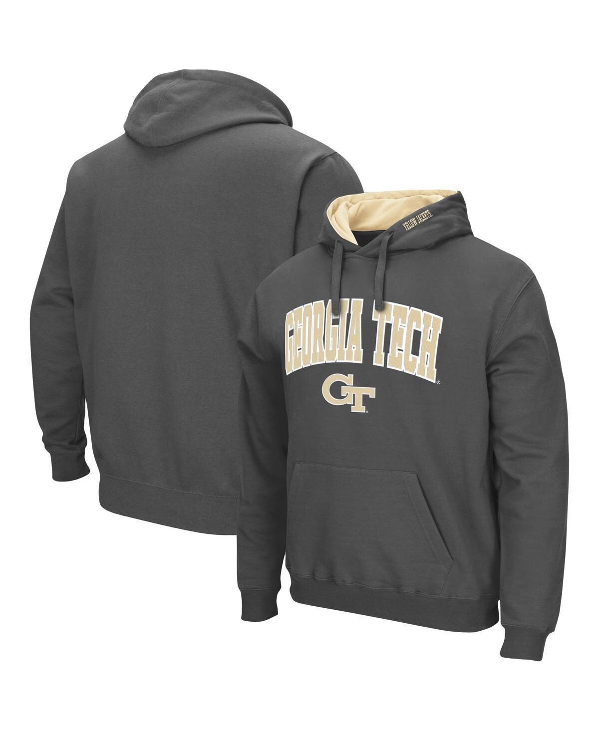 Mens Colosseum Georgia Tech Yellow Jackets Arch and Logo Pullover Hoodie Product Image