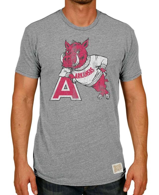 Mens Heather Gray Arkansas Razorbacks Vintage-Inspired Hog A Tri-Blend T-shirt Product Image