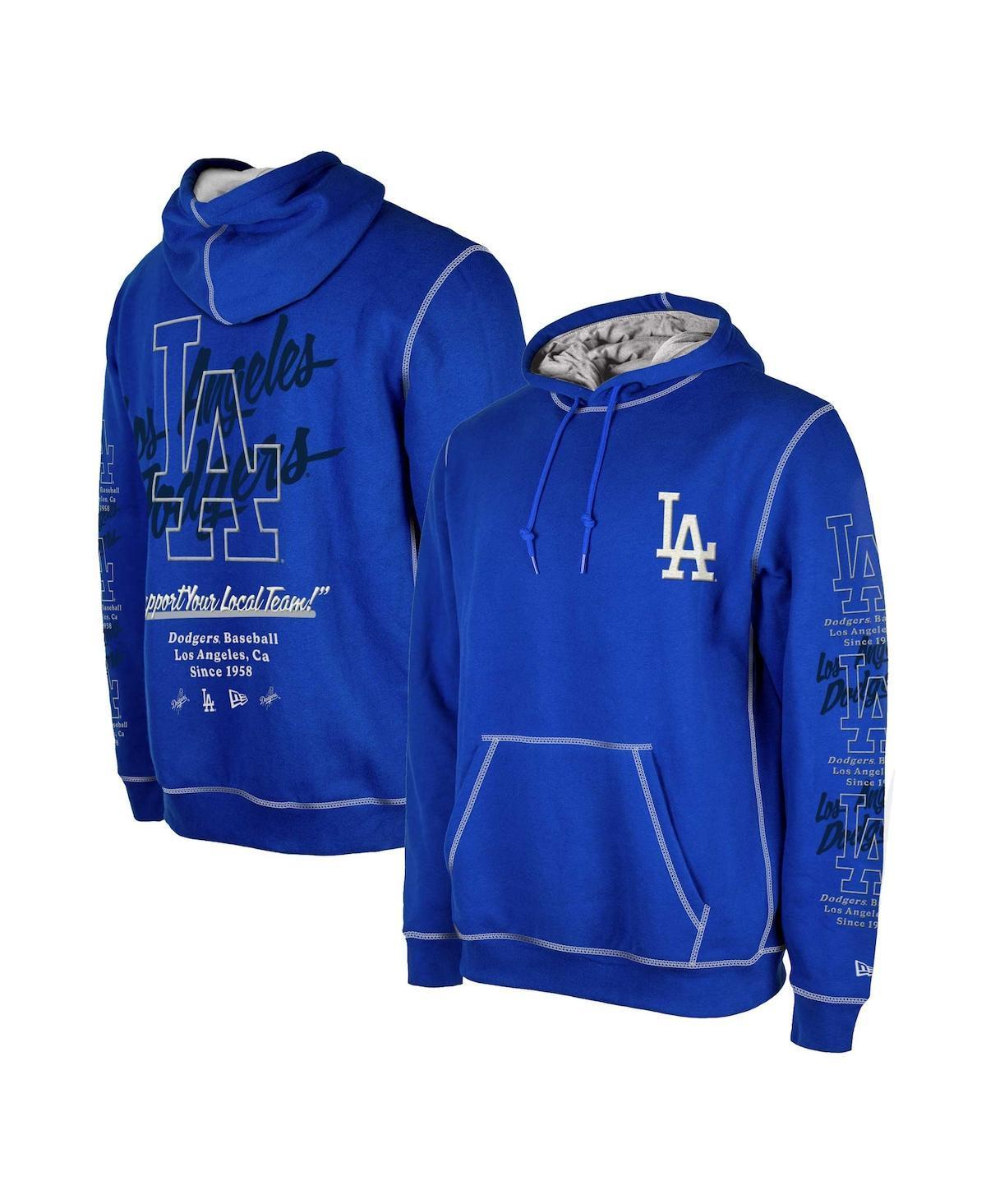 Mens New Era Royal Los Angeles Dodgers Team Split Pullover Hoodie Product Image