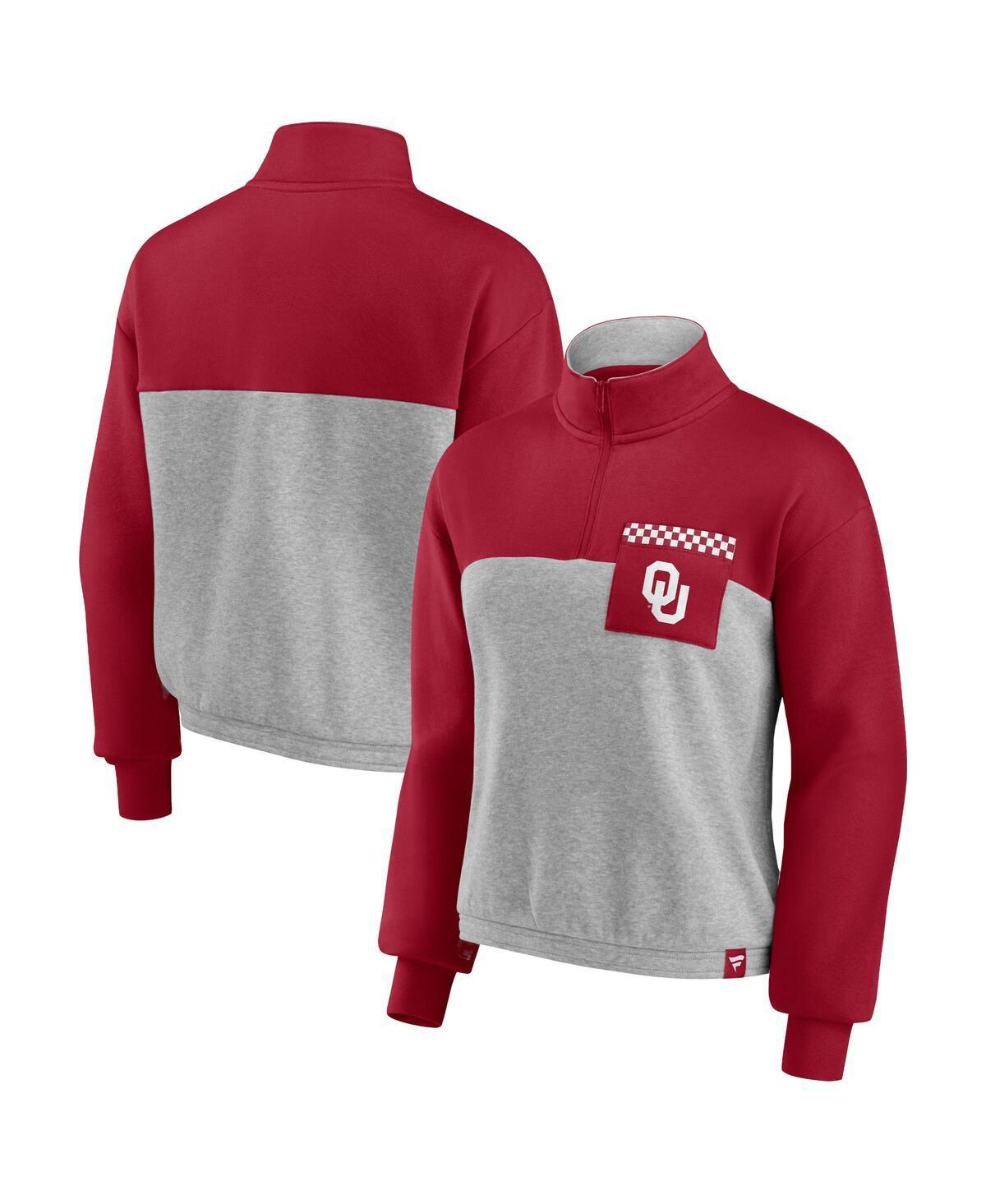 Womens Fanatics Red Wisconsin Badgers Sideline to Sideline Colorblock Quarter-Zip Jacket - Red Product Image