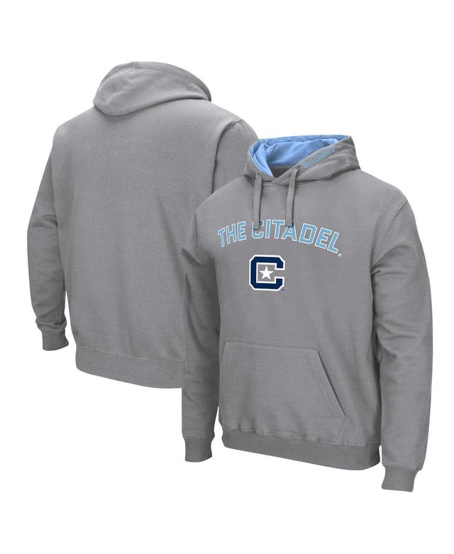 Mens Colosseum Gray Citadel Bulldogs Arch & Logo Pullover Hoodie Product Image