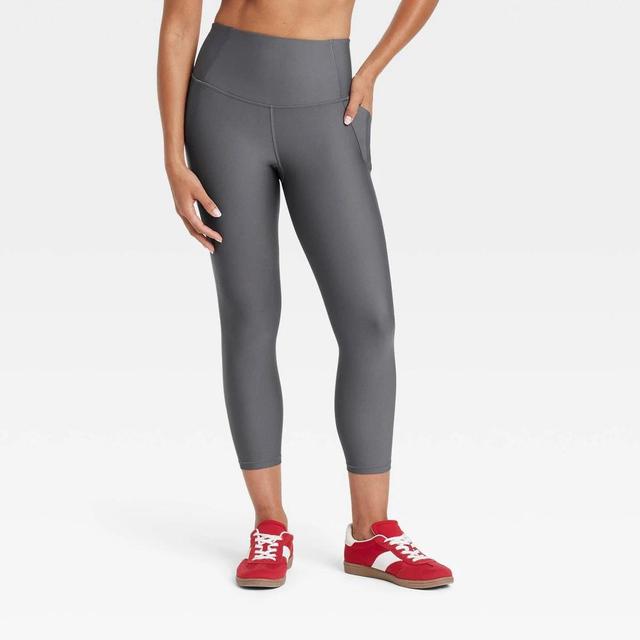 Womens Effortless Support High-Rise Pocketed Capri Leggings - All In Motion Dark XS Product Image