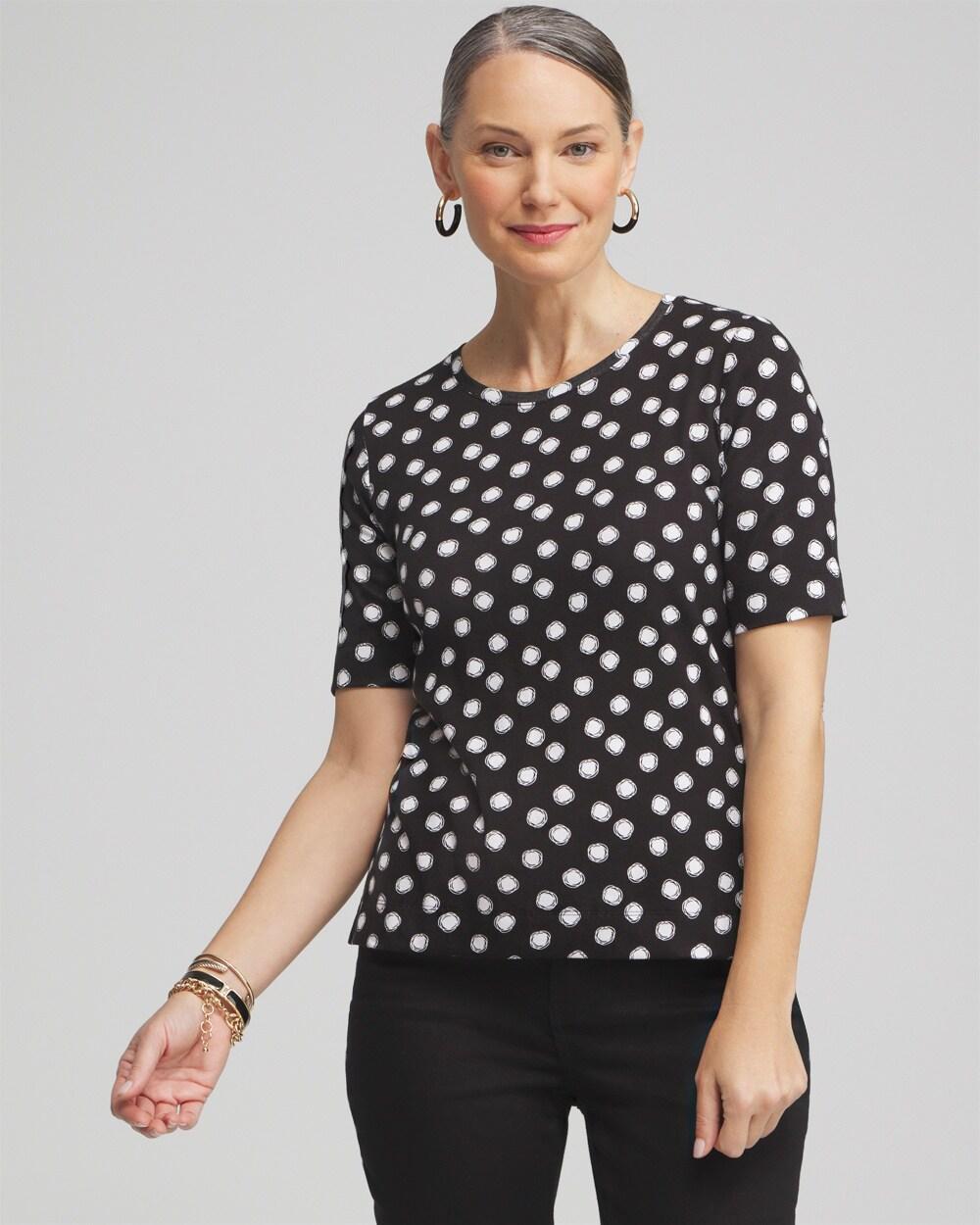 Polka Dot Everyday Elbow Sleeve Tee Product Image