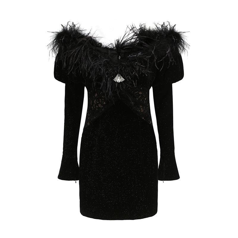 Eve Velvet Dress (Black) (Final Sale) Product Image