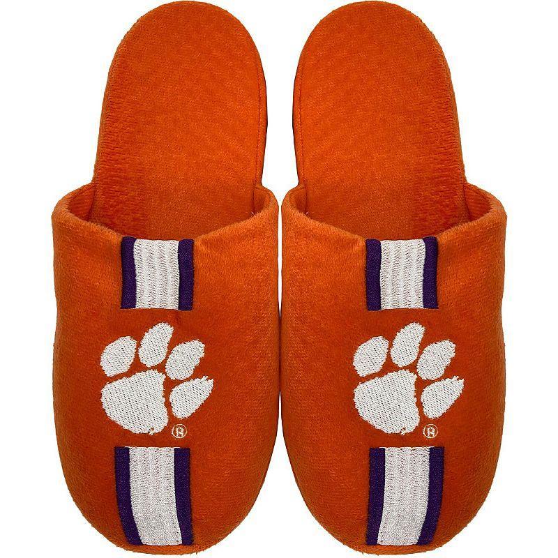 Mens FOCO Clemson Tigers Striped Team Slippers Product Image