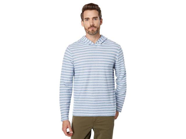 Vince Textured Stripe Pullover Hoodie (Halo Blue/Smoke Blue) Men's Clothing Product Image