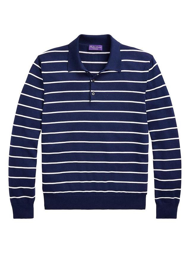 Mens Striped Polo Sweater Product Image