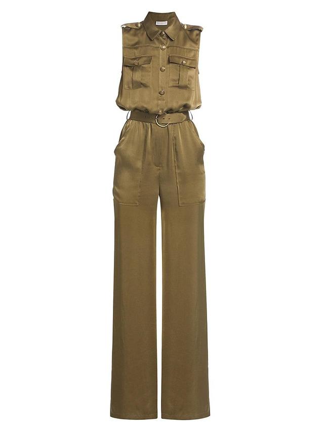 Womens Rayna Satin Cargo Jumpsuit Product Image