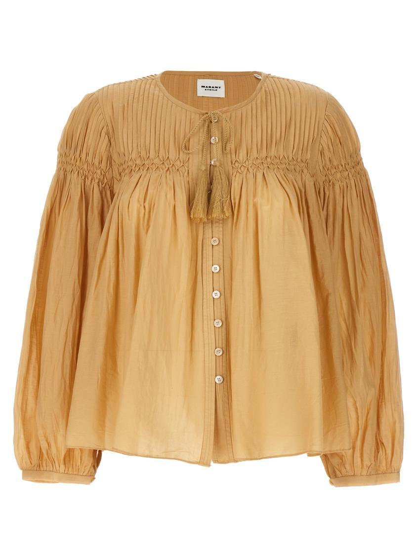 ISABEL MARANT Beige Abadi Pleated Shirt Product Image