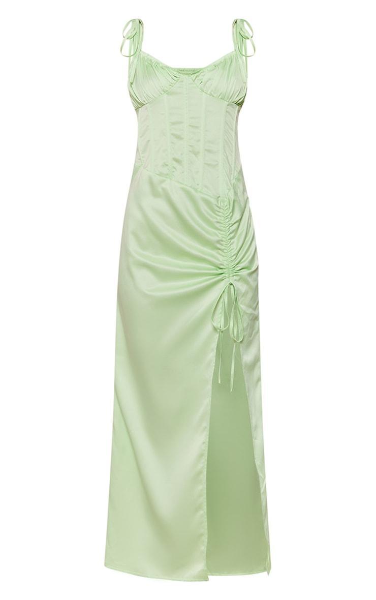  Sage Green Corset Detail Strappy Midaxi Dress Product Image