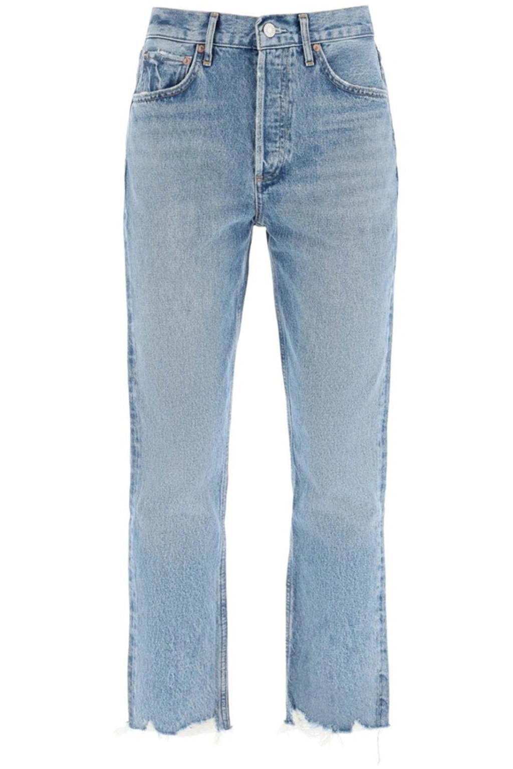 Riley Blue Cropped Straight-leg Jeans product image