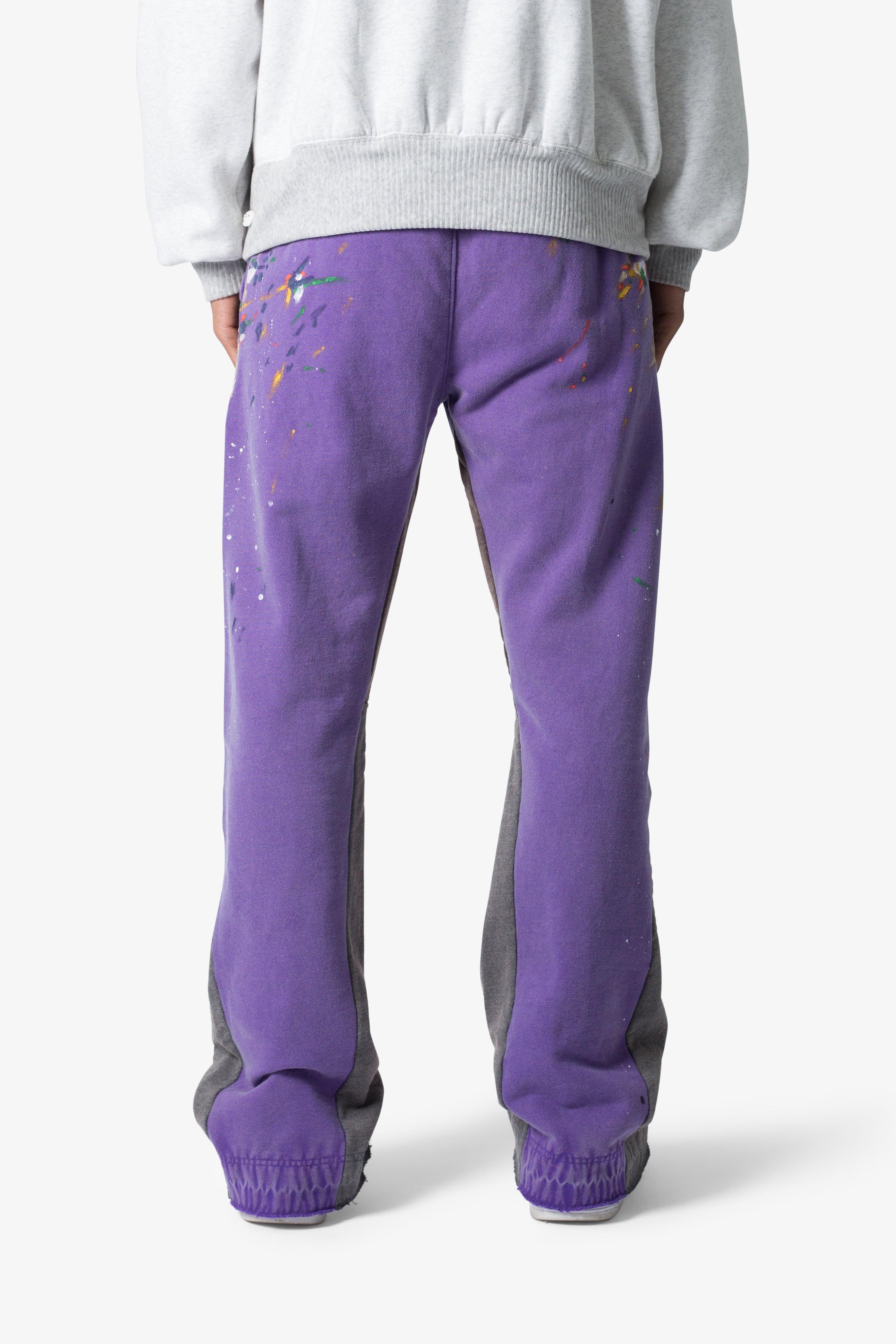 Contrast Bootcut Sweatpants - Purple Product Image