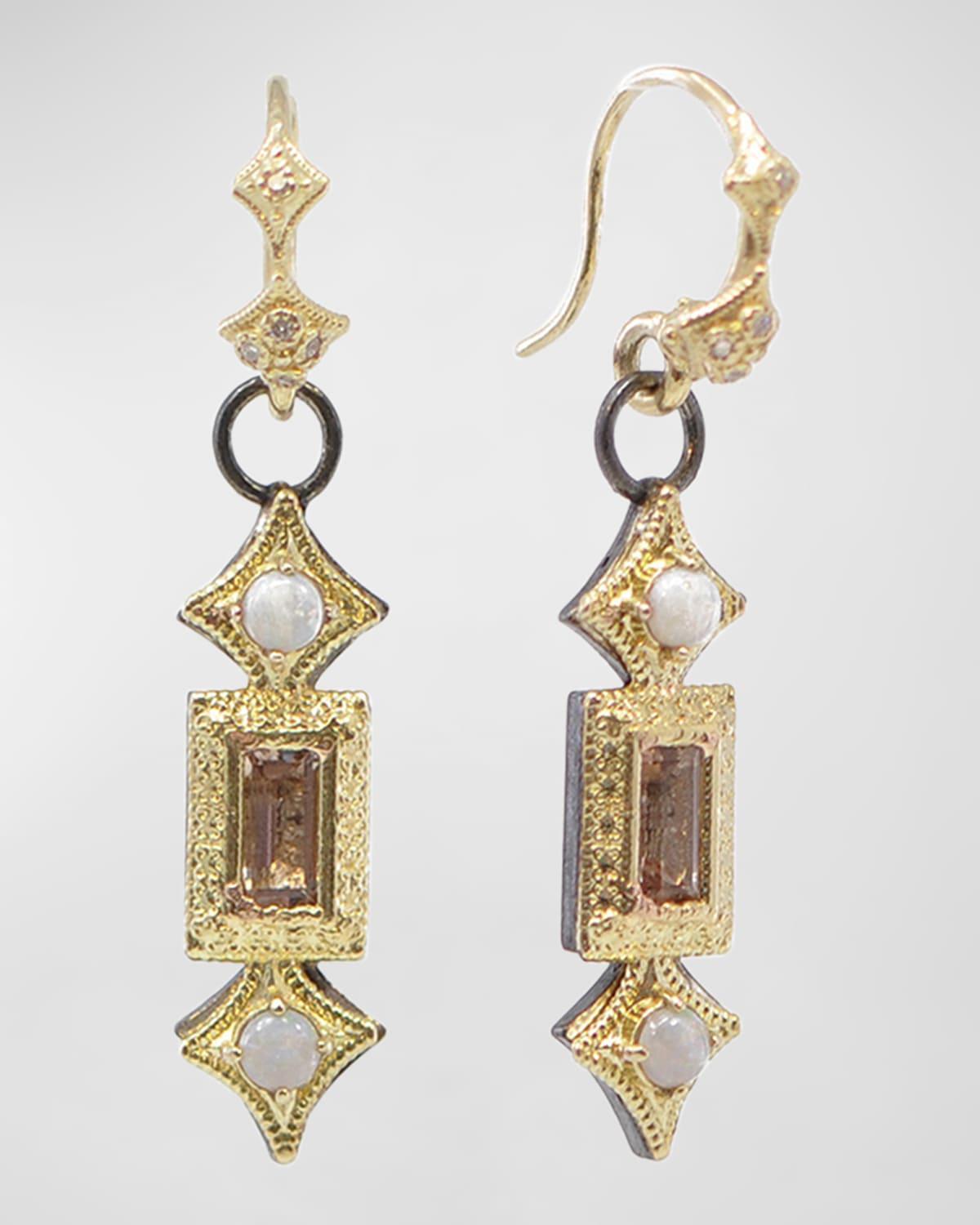 Crivelli Drop Earrings with Opal and Morganite Product Image