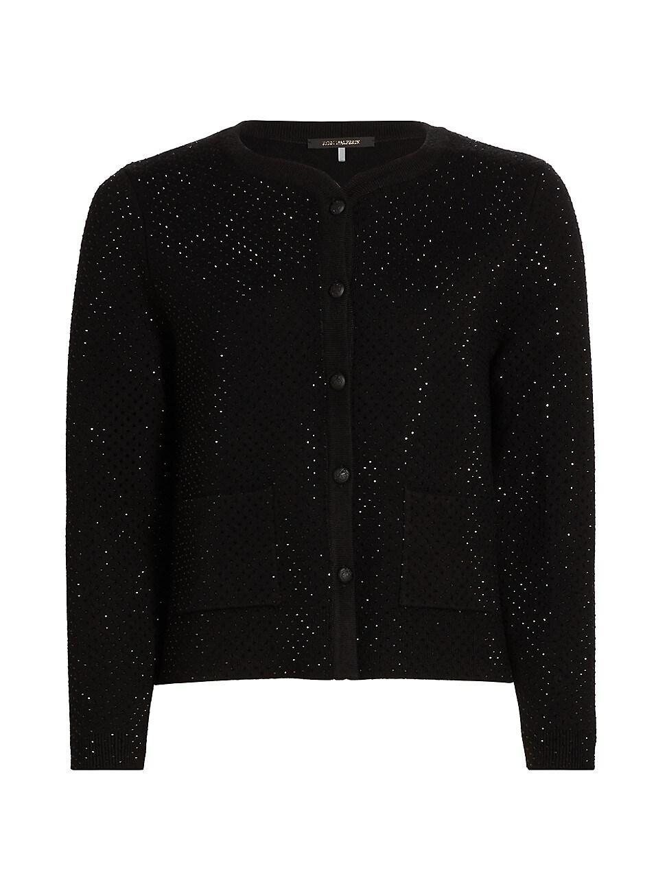 Womens Lois Crystal-Embellished Wool-Blend Cardigan product image