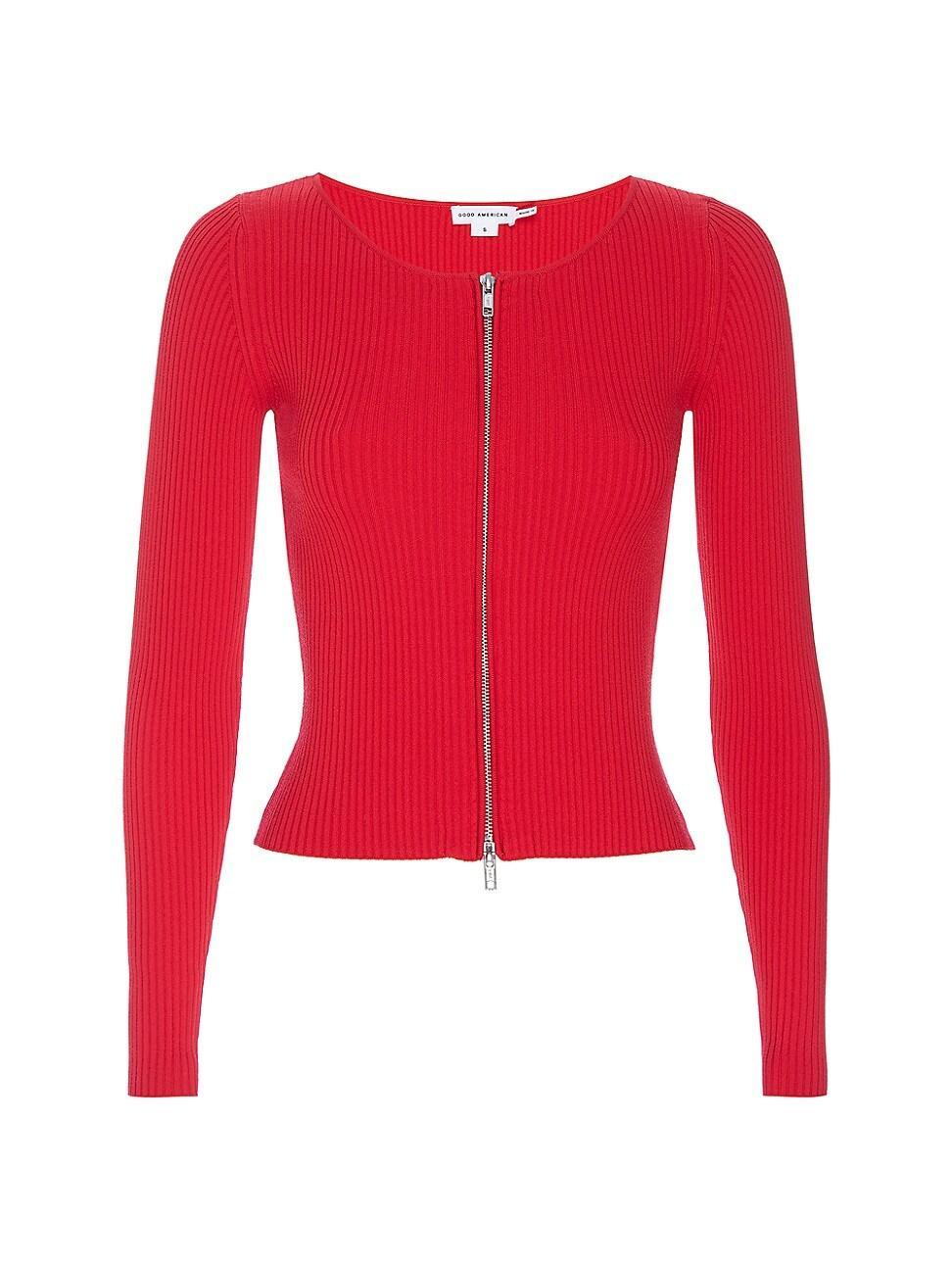 Womens Virgo Rib-Knit Zip Sweater Product Image