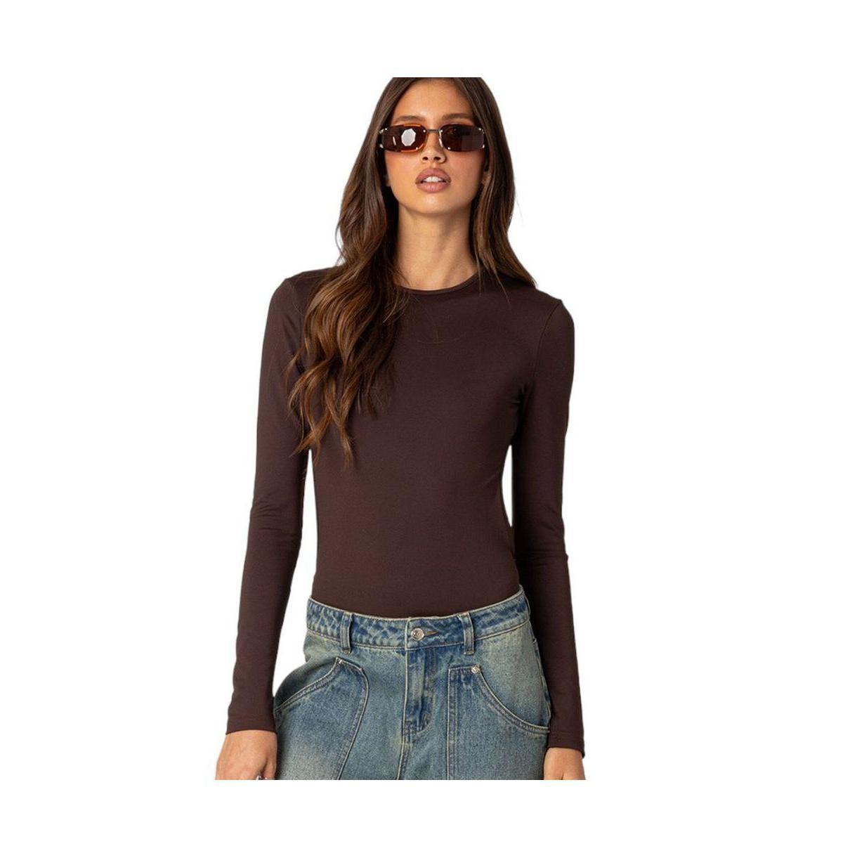 EDIKTED Neta Back Cutout Long Sleeve Bodysuit Product Image