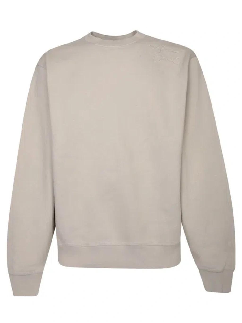 BURBERRY Long Sleeve Jersey Sweatshirt In Grey Product Image