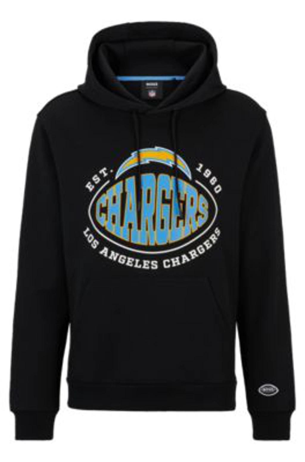 HUGO BOSS Boss X Nfl Cotton-blend Hoodie With Collaborative Branding In Chargers Product Image