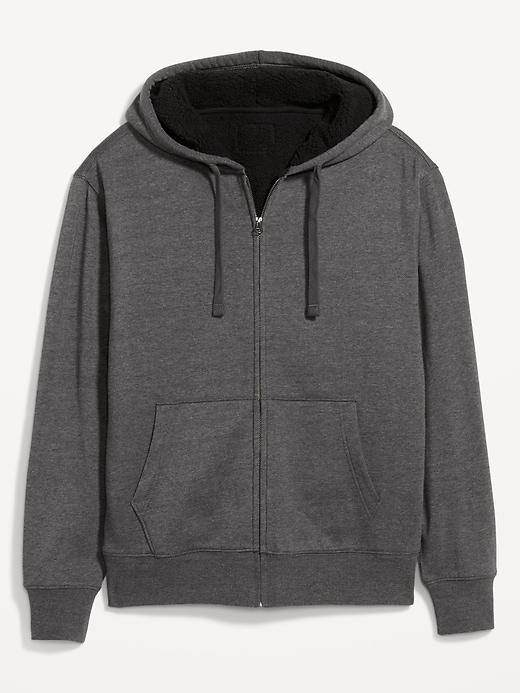 Sherpa-Lined Zip Hoodie Product Image