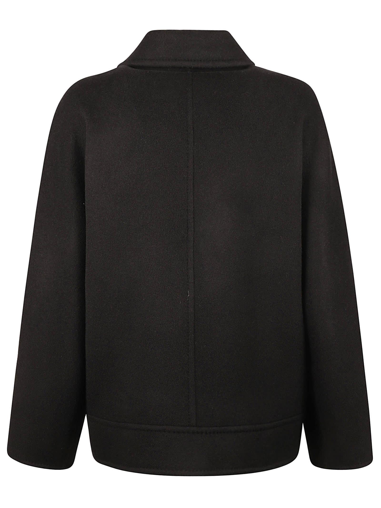 MAX MARA Womens Black Rotondo Notch-lapel Double-breasted Wool Coat Product Image