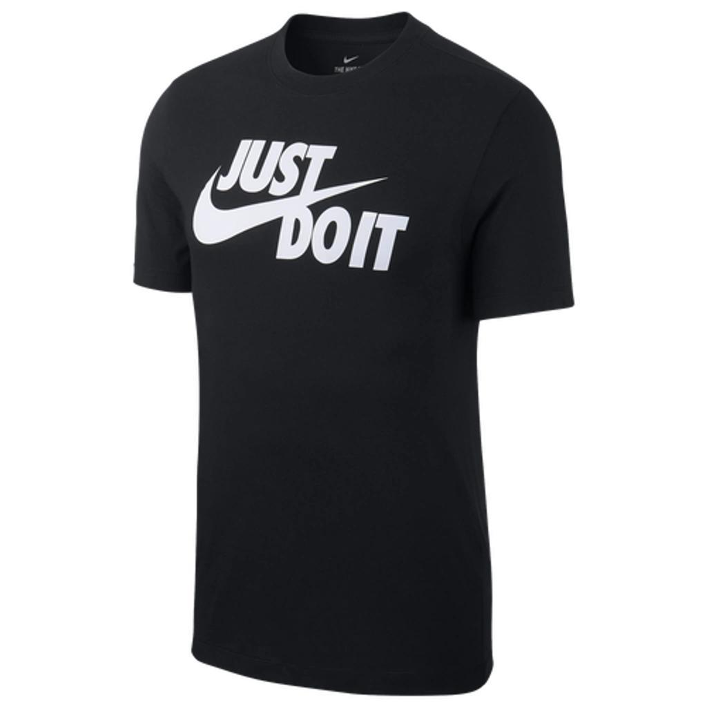 Tall Just Do It Swoosh T-shirt In Black In Black/white Product Image