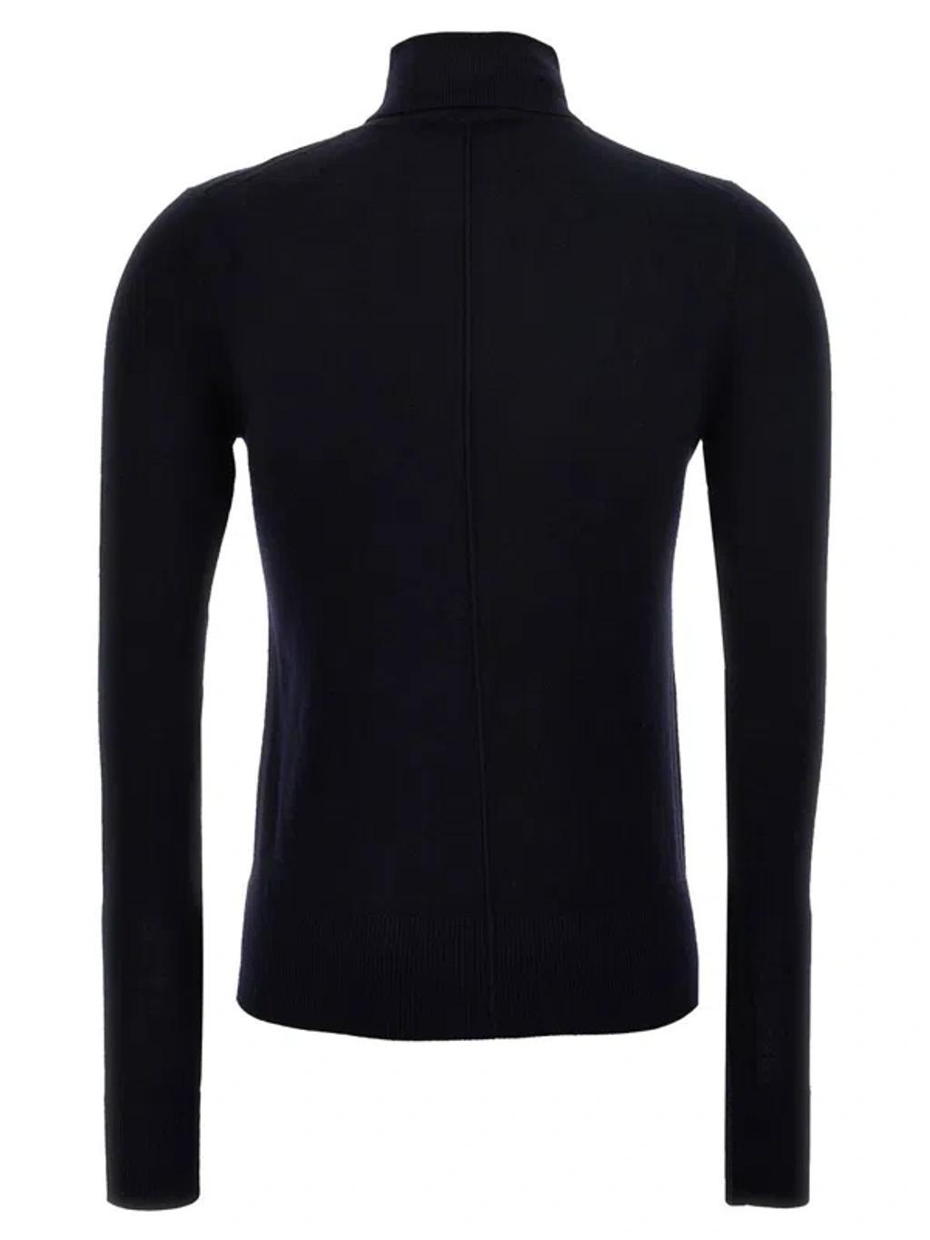 CHLOÉ Black Scalloped Edge Turtleneck In Blue Product Image