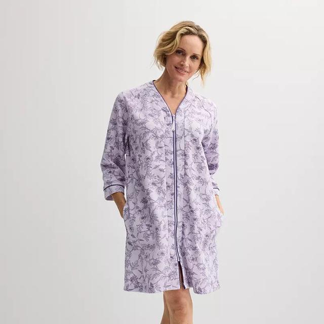 Petite Croft & Barrow Quilted Zip Short Robe, Womens Product Image