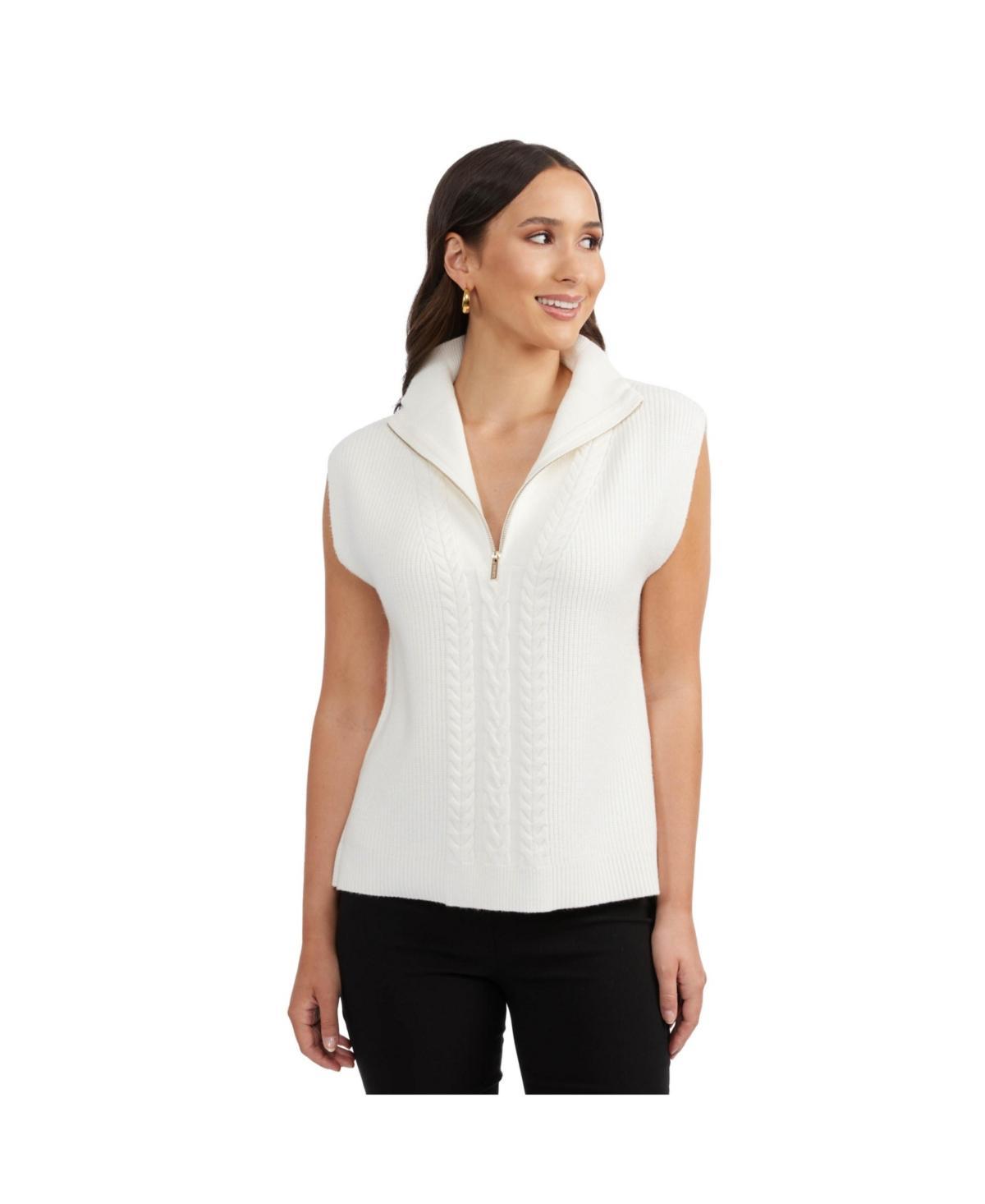 Women's Sleeveless Half Zip Sweater Vest Product Image