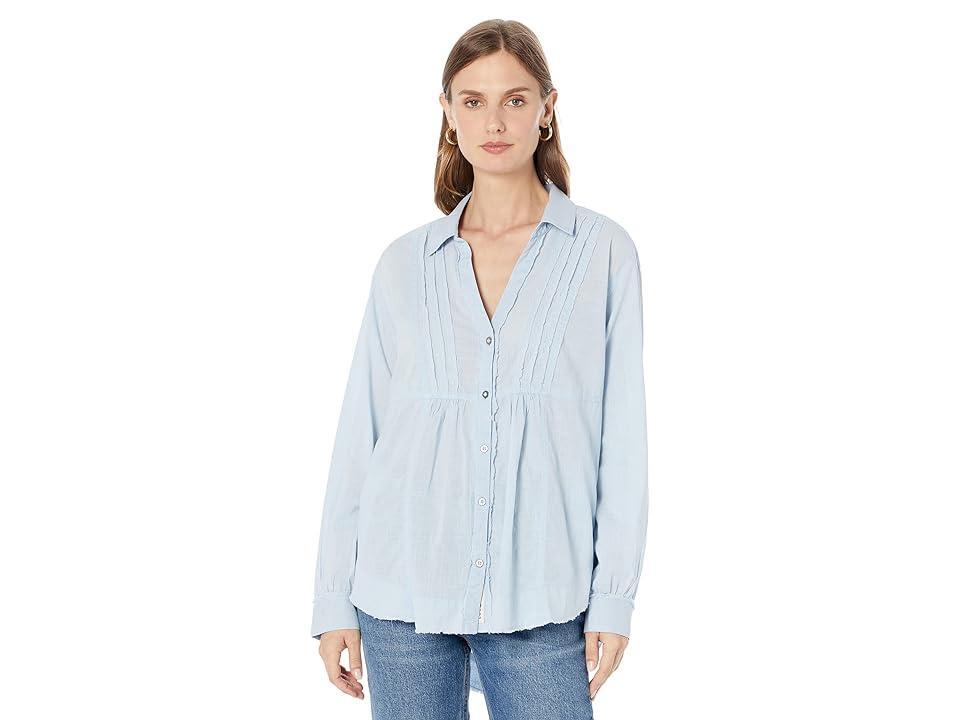 Lucky Brand Oversized Pin Tuck Button-Down Shirt Women's Clothing Product Image