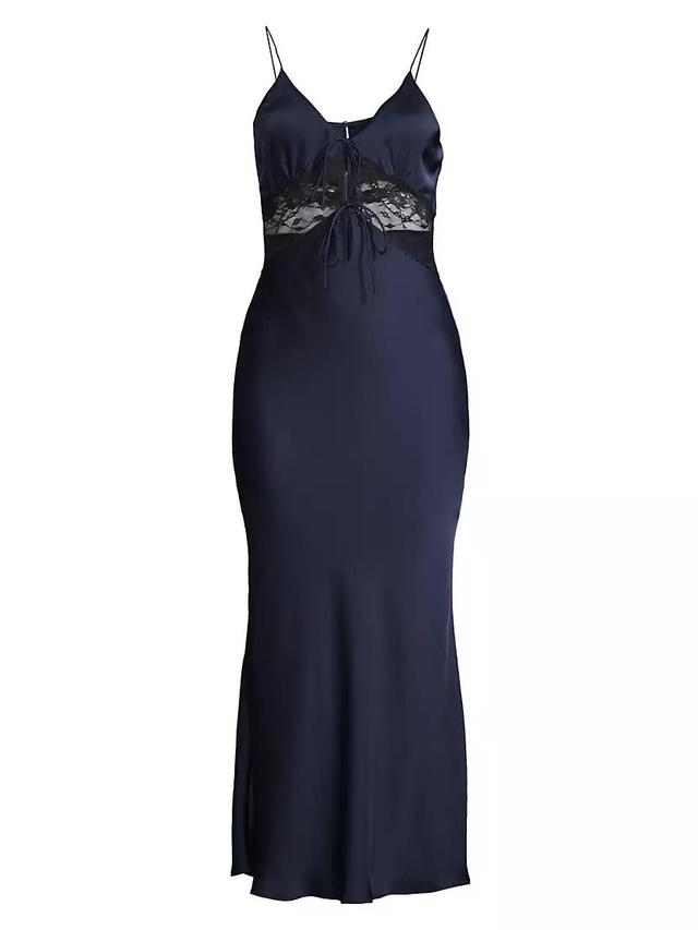 Womens Lonnie Satin & Lace Midi-Dress Product Image