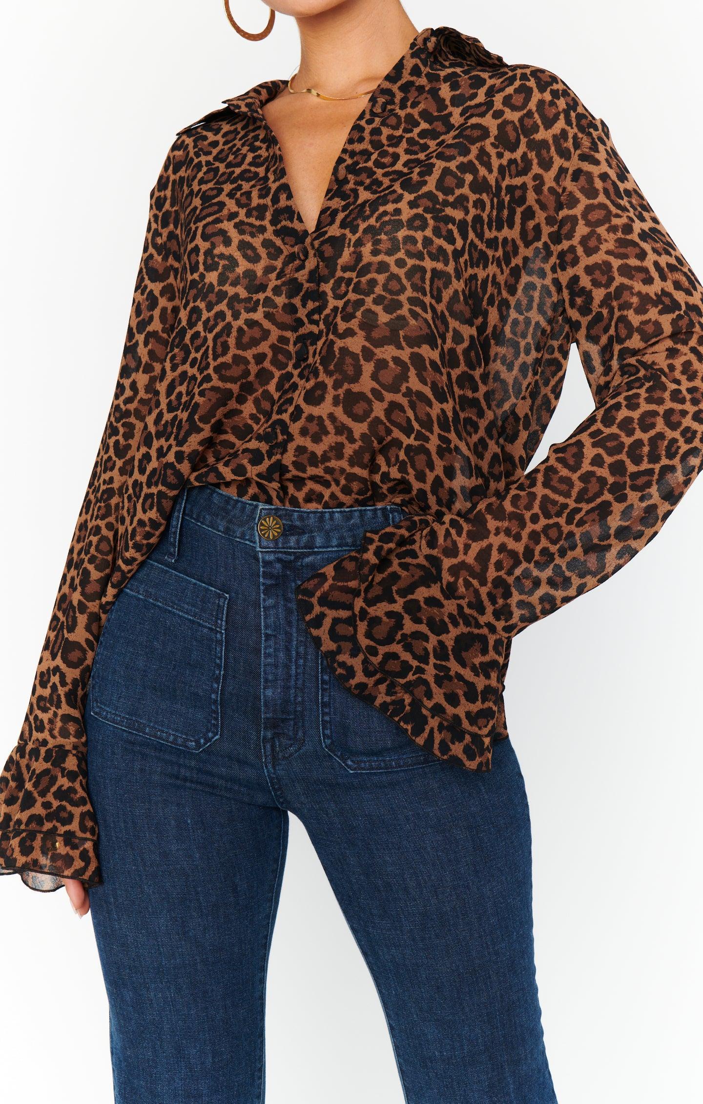 Carmela Top ~ Leopard Latte Product Image